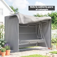 Outsunny Funda para Balancín de Jardín con Cremallera Cubierta para Muebles de Exterior 177x114x152 cm Gris(m-2)