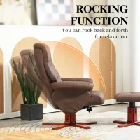 HOMCOM Faux Microfibre Leather Manual Recliner and Footstool Set - Dark Brown(m-5)