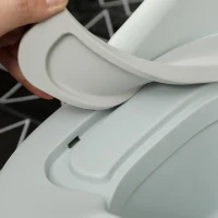 AIYAPLAY Kinderpotje 3-in-1 met Afneembare Zitting, Kunstleder zitkussen, Max. 50 kg, Grijs(m-8)