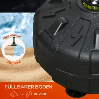 SPORTNOW Punchingbal, verstelbaar in hoogte 147-165cm, vulbare standaard, staal, zwart+rood+wit(m-7)