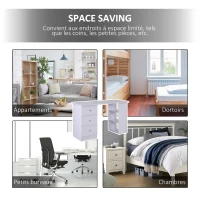 HOMCOM Bureau informatique multimédia multi-rangements 3 tiroirs 2 étagères 120L x 49l x 72H cm blanc(m-7)