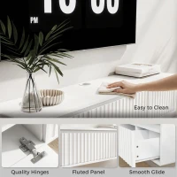 HOMCOM Meuble TV Suspendu Flottant 120 cm avec Éclairage LED et Prises, Meuble Télé pour Téléviseur 65 Pouces, Blanc(m-8)