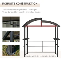Outsunny Grillpaviljoen Grilldak Grillprieel, weerbestendig, 240 cm x 150 cm x 230 cm, Geelbruin + Donkergrijs(m-6)