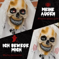 Outsunny 175cm Halloween-decoratie Ghost Bride Eye Glow Horror Sounds(m-5)