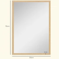 HOMCOM Espejo de Baño 50x70 cm Espejo de Pared Decorativo para Salón Entrada Pasillo Horizontal o Vertical Natural(m-3)