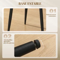 HOMCOM Juego de 2 Sillas de Cocina con Respaldo de PU de Imitación Ratán Patas de Acero y Asiento Acolchado Negro y Beige(m-6)