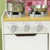 AIYAPLAY Kids Play Kitchen, Pretend Play Kitchen with Realistic Oven, Stove, Sink, Kitchen, Accessories, White(m-8)