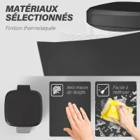 HOMCOM Poubelle de Cuisine 20L avec Couvercle à Fermeture Douce et Pédale, Seau Intérieur Amovible, 28L x 35l x 45H cm, Noir(m-6)