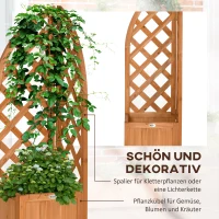 Outsunny Buitenzonnig verhoogd bed met latwerk, bloembak, bloempot, plantenpot bruin(m-4)