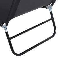Outsunny Ligbed, 5-voudig verstelbare rugleuning, snel drogend, metalen frame, 190 x 56 x 28 cm, Zwart(m-10)
