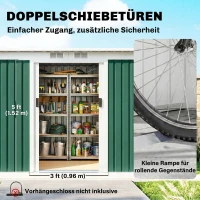 Outsunny Metalen gereedschapsschuur met fundering tuinhuisje gereedschapsschuur metalen tuinhuisje(m-5)