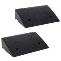 HOMCOM oprijplaat, oprijplaten, 2 stuks rubberen oprit, drempeloprijplaat, oprijhulp voor auto's, rubber 48 x 32 x 13 cm oprijplaat oprijplaten oprit rubber oprijplaat auto | Aosom.de(m-1)