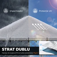 PawHut Împrejmuire pentru Câini cu Acoperiș Impermeabil, 4x2,3x2 m, Argintiu(m-6)