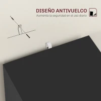HOMCOM Archivador con Cerradura y 2 Cajones Barras Ajustables para Carpetas A4 y Carta Diseño Compacto 40x41,5x67,5 cm Negro(m-7)