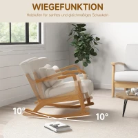 HOMCOM Fauteuil Relaxfauteuil, afneembare poten, inclusief kussen, 75 cm x 68 cm x 78 cm, Beige(m-6)