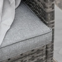 Outsunny Divanetto da Esterno 3 Posti in Rattan PE, Divano da Esterno con Cuscini Imbottiti e Removibili, per Terrazzo, Patio e Giardino, 173x68x78 cm, Grigio(m-7)