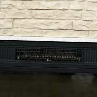HOMCOM Chimenea Eléctrica con Calefacción 1800W Efecto de Llama con Control Remoto Temporizador 120x24x80 cm Blanco(m-9)