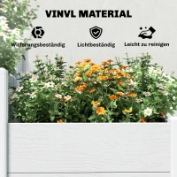 Outsunny Verhoogde plantenbak 3-laags stapelbaar tuinbed met open bodem, modulair kruidenbed DIY montage kunststof(m-7)