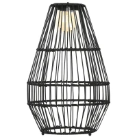 Outsunny buitenlamp, tuinlamp, werkt op zonne-energie, brandtijd van 8 uur, automatische inschakeling, rotanlook, 34 x 34 x 56 cm(m-11)