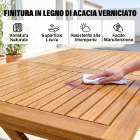 Outsunny Set da Pranzo da Giardino 5 Pezzi, Tavolo e 4 Sedie Pieghevoli(m-5)