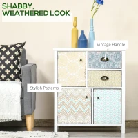 HOMCOM Drawer Table Sideboard Multi-purpose Storage Chest Shabby Chic Entryway Living Room Bedroom Furniture Organizer Unit(m-5)