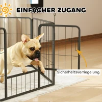 PawHut Hondenhek, Huisdierenren, 6 Panelen, Staal, Opvouwbaar, Zwart(m-5)