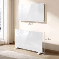 HOMCOM 1500W Smart Panel Heater Wall Mounted & Freestanding, Electric Heater with Weekly Timer, Open Window & Anti-Frost, White(m-3)