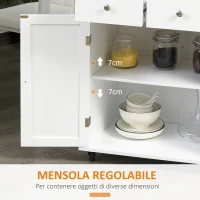 HOMCOM Carrello da Cucina Portaspezie a 3 Livelli e 4 Ruote in MDF e Truciolato, 89x45x89cm, Bianco(m-7)