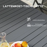 Outsunny Uitschuifbare Tuintafel Aluminium 160/220x90 cm Weerbestendig, Antislip Buffettafel Grijs(m-7)