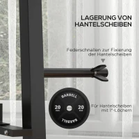 SPORTNOW hantelstandaard voor dumbells, kantelbare dumbells, halterschijven, 3 niveaus, aanpasbaar, staal, 131 x 75 x 80 cm, zwart(m-7)