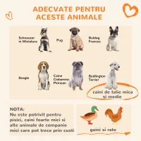 PawHut Cușcă Recintă pentru Câini de Talie Mică și Medie, Găini și Rațe cu Acoperiș, 122x122x138 cm(m-4)