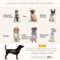 PawHut Canapea pentru Câini de Talie Medie și Mică Catifelată cu Pernă, Brațe și Spătar, 82x54x36 cm, Gri Deschis(m-7)