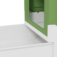 PawHut Hooded Cat Litter Box, Portable Pet Toilet, with Scoop, Front Entry - Emerald Green(m-10)