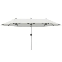 Outsunny 4.6m Double Garden Parasol - Beige(m-10)