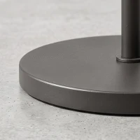 HOMCOM Vloerlamp met ronde kap, voetschakelaar, lang snoer, elegante look, metaal, grijs(m-12)