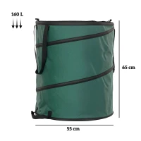 Outsunny 2x160L Waterdichte Tuinafvalzak met Draaglussen, Stabiel en Robuust, Groen(m-3)