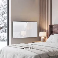 HOMCOM 1500W Smart Panel Heater Wall Mounted & Freestanding, Electric Heater with Weekly Timer, Open Window & Anti-Frost, White(m-14)