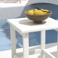 Outsunny Square Coffee Table, HDPE Tabletop and Frame for Porch, Garden, Side Table, 38 x 38 x 46 cm, White(m-7)