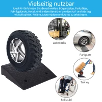 HOMCOM oprijplaat, oprijplaten, 2 stuks rubberen oprit, drempeloprijplaat, oprijhulp voor auto's, rubber 48 x 32 x 13 cm oprijplaat oprijplaten oprit rubber oprijplaat auto | Aosom.de(m-4)
