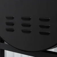 Outsunny Barbecue in Acciaio con 2 Griglie Indipendenti, 2 Ruote e Ripiano Inferiore | Nero | 90cm x 45cm x 96cm(m-7)