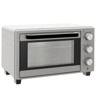 HOMCOM Horno Sobremesa de 21L 1400W Mini Horno Eléctrico Temporizador hasta 60min y Temperatura Regulable hasta 230℃ Plateado