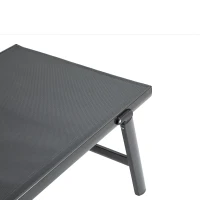 Outsunny Set of 2 Outdoor Folding Sun Loungers, 5-Position Adjustable Chaise Lounge Chairs with Aluminium Frame for Patio, Garden, Grey(m-9)