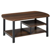 Salontafel salontafel met planken industriële stijl voor woonkamer bruin(m-1)