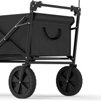 Outsunny Opvouwbare bolderkar met dak, 110L capaciteit, stalen frame, 97x52x105 cm, zwart(m-13)