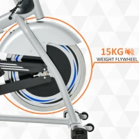 HOMCOM Indoor Cycling Exercise Bike with 397lbs Weight Capacity, Quiet Drive Fitness Stationary, 15KG Flywheel Cardio Workout Bicycle, Adjustable Seat& Resistance, w/LCD Monitor, Bottle Holder(m-7)