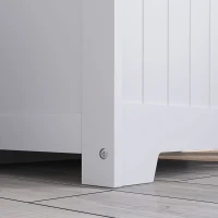 HOMCOM Opbergkist, Houten Kist met Deksel, Ruim, Modern Ontwerp, Wit(m-9)