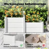 Outsunny Verhoogde plantenbak 3-laags stapelbaar tuinbed met open bodem, modulair kruidenbed DIY montage kunststof(m-4)