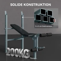 HOMCOM Multitrainingsbank halterbank inclinebank gym fitness fitnessapparaat(m-6)