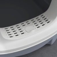 PawHut Kattenbak met deksel boveninstap schep uitschuifbare lade voor katten tot 4,5 kg, 40,5x52,5x42,5 cm Grijs(m-9)