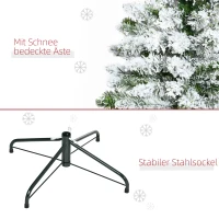 HOMCOM Kunstmatige Kerstboom met Sneeuw-effect, Vlamvertragend, Scharnierconstructie, Groen/Wit(m-7)